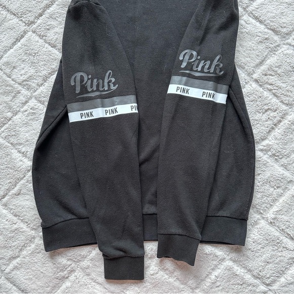 Victoria's Secret PINK | Black & Cheetah Quarter Zip Pullover | Size Extra Small - Picture 4 of 9